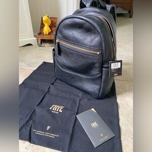 NWT Frye Black Leather Backpack